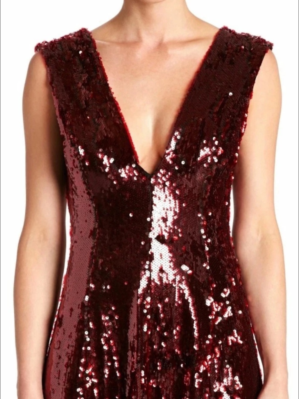 Dress the Population Marilyn Sequin Garnet Red Mini Dress Medium
